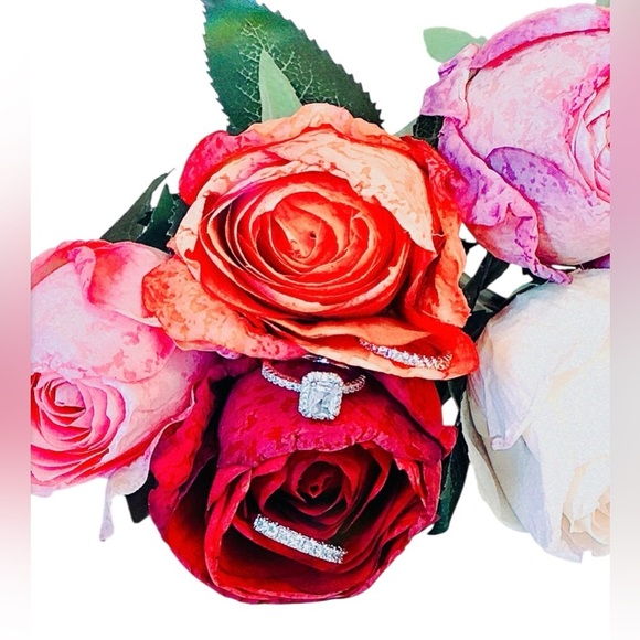 3PCS Women’s Engagement & Wedding Ring Set - Sz 6, Sparkling CZ 925 Silver Plate - Picture 9 of 9